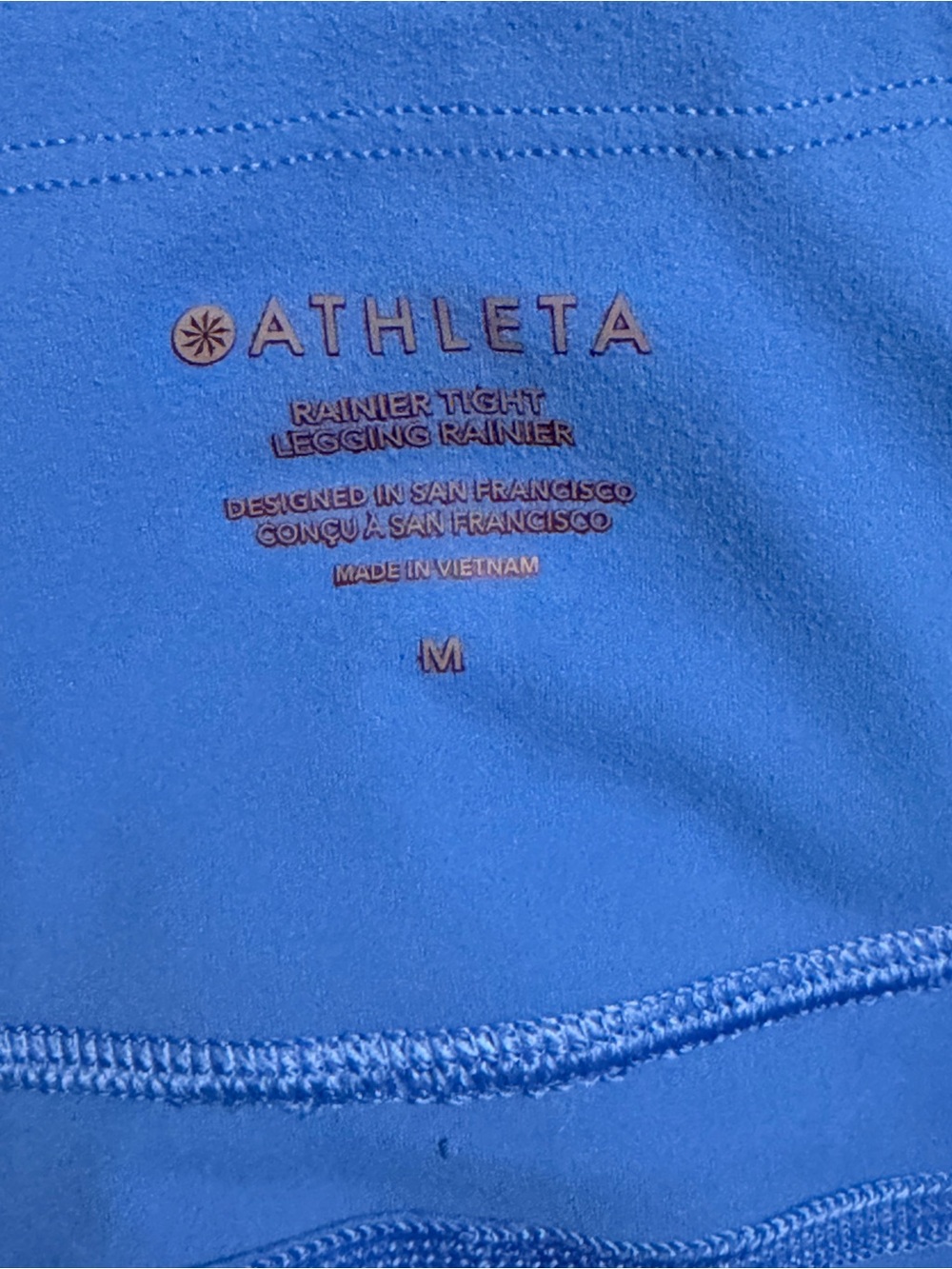 Athleta Rainer Tight High-Waisted Leggings Blue, Size M Reflective Zip Pockets - Picture 7 of 8